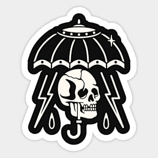 Umbrella skull tattoo Sticker